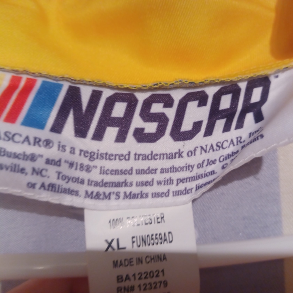 Nascar Yellow and White Apparel